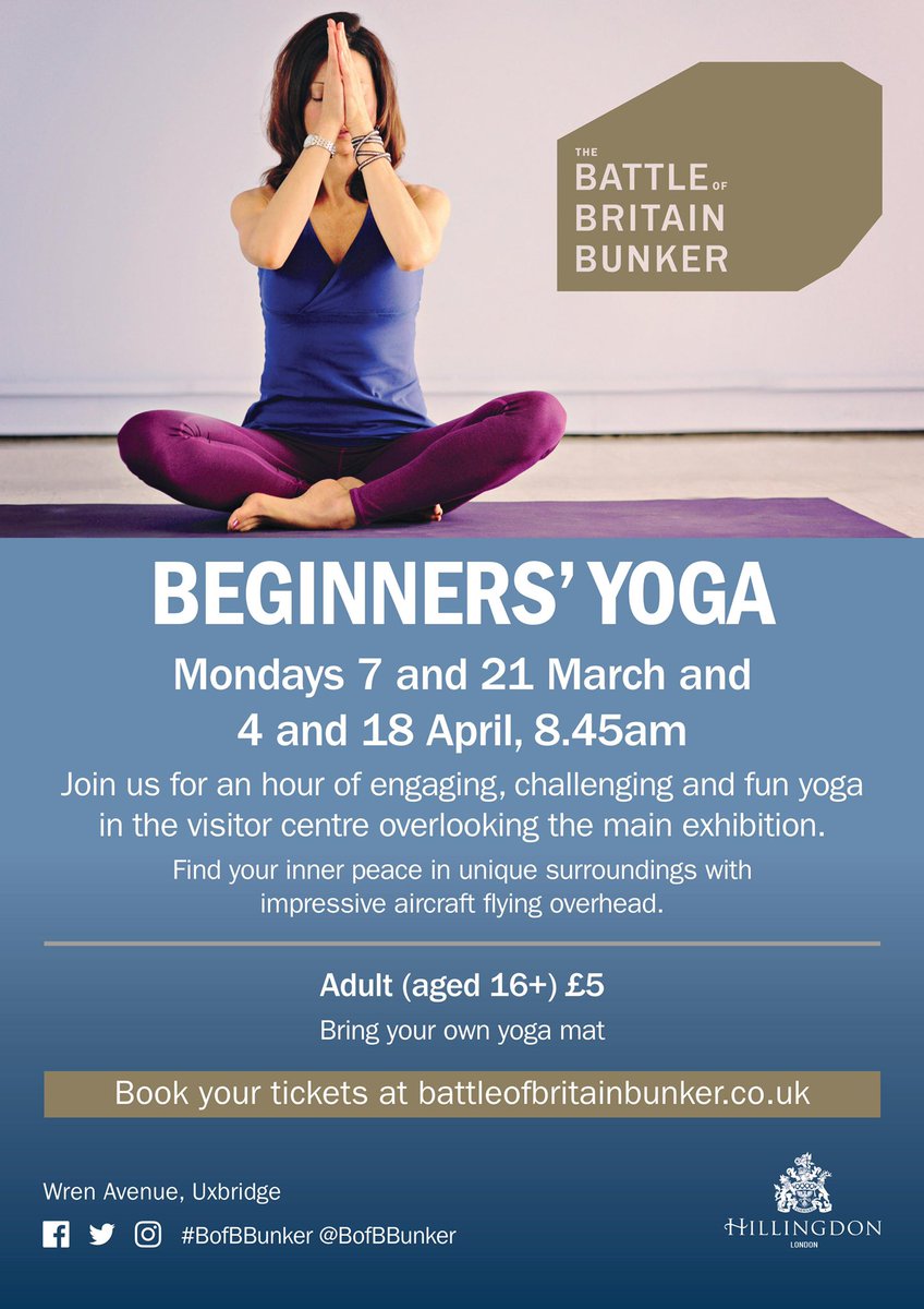 BofBBunker's tweet photo. 🧘YOGA SESSIONS🧘 

As part of a brand new series of well-being activities, we will be having morning yoga during March and April! 

🎟 £5 for one hour with a professional teacher - you just need to bring a mat! 

To book please visit our website https://t.co/uO3Fg7MFPC https://t.co/0IHs6c1mJG