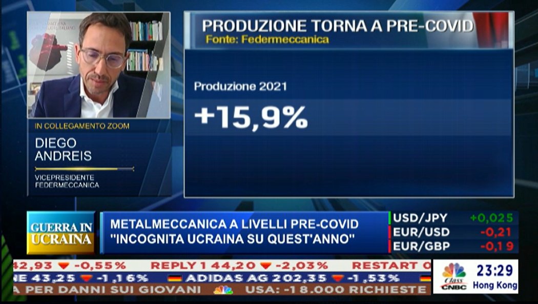 FEDERMECCANICA (@federmeccanica) on Twitter photo #Metalmeccanica ai livelli pre-covid ma domina l'incertezza, alla luce dell'instabile scenario internazionale e la frenata #automotive .
"Necessaria una visione coesa, strutturale, europea, per affrontare le emergenze in corso" <a href="/Diego_Andreis/">Diego Andreis</a> <a href="/classcnbc/">Class CNBC</a> 👉bit.ly/3IKhKd1 #Metalmeccanica ai livelli pre-covid ma domina l'incertezza, alla luce dell'instabile scenario internazionale e la frenata #automotive .
"Necessaria una visione coesa, strutturale, europea, per affrontare le emergenze in corso" <a href="/Diego_Andreis/">Diego Andreis</a> <a href="/classcnbc/">Class CNBC</a> 👉bit.ly/3IKhKd1