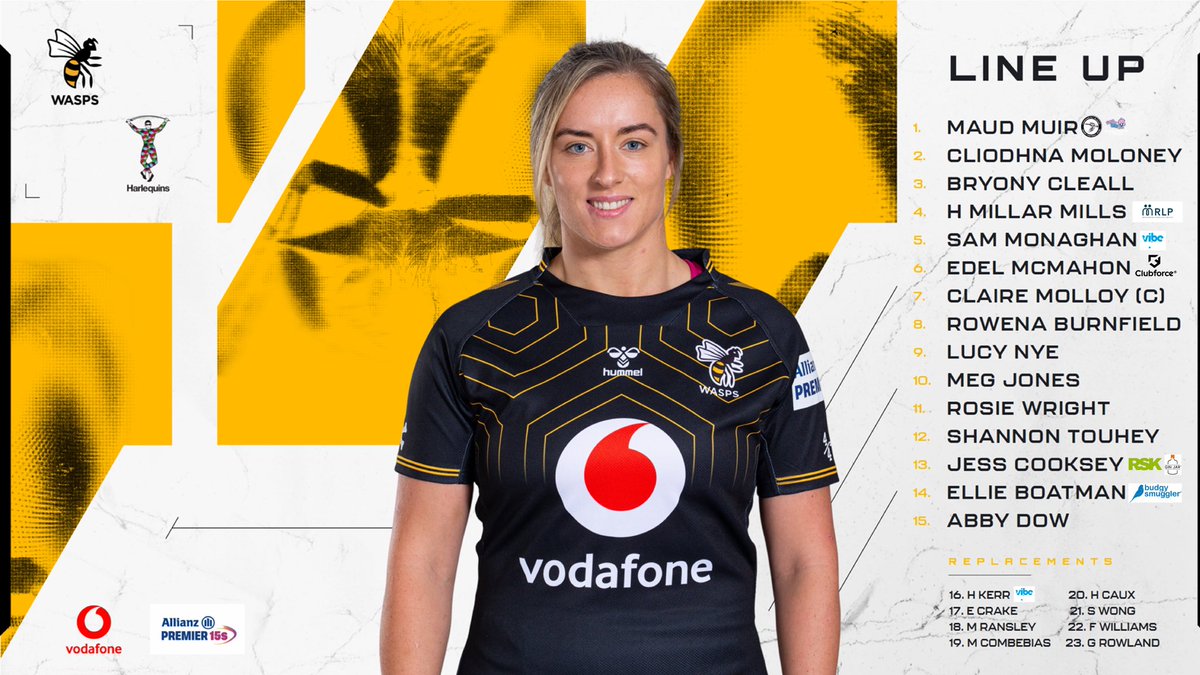 waspswomen's tweet image. Your Wasps Team 🐝 

Taking on @harlequinswomen tomorrow at @cbsarena 🏟 

Tickets on sale now wasps.co.uk 🐝 💻 

#COYW