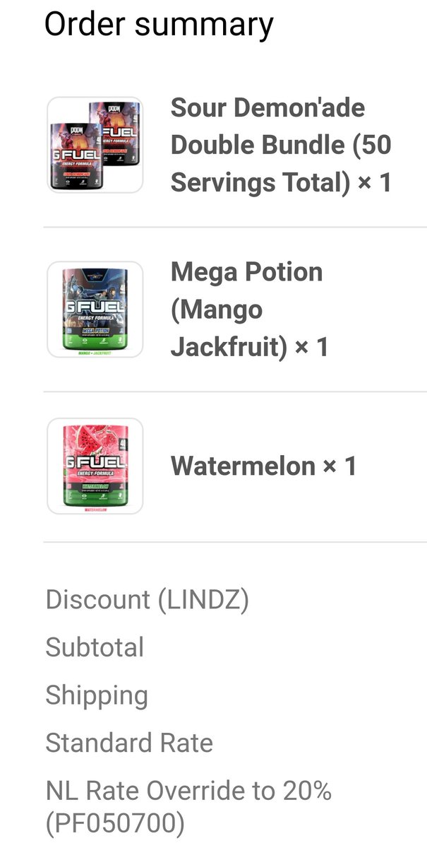 captaincrocX's tweet photo. Just ordered gfuel #codeLindz @LindzVidzz https://t.co/czPaz7RoSu