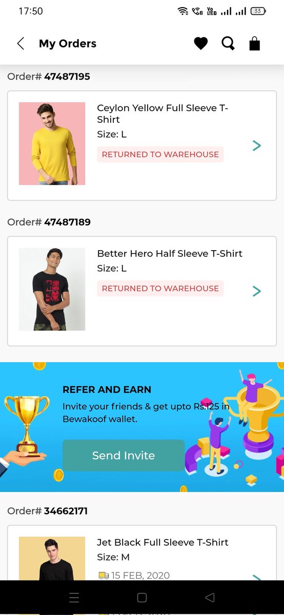 Rahulborge90's tweet photo. @bewakoof 
they can't provide order and can't provide refund also https://t.co/DMXoUUQowC