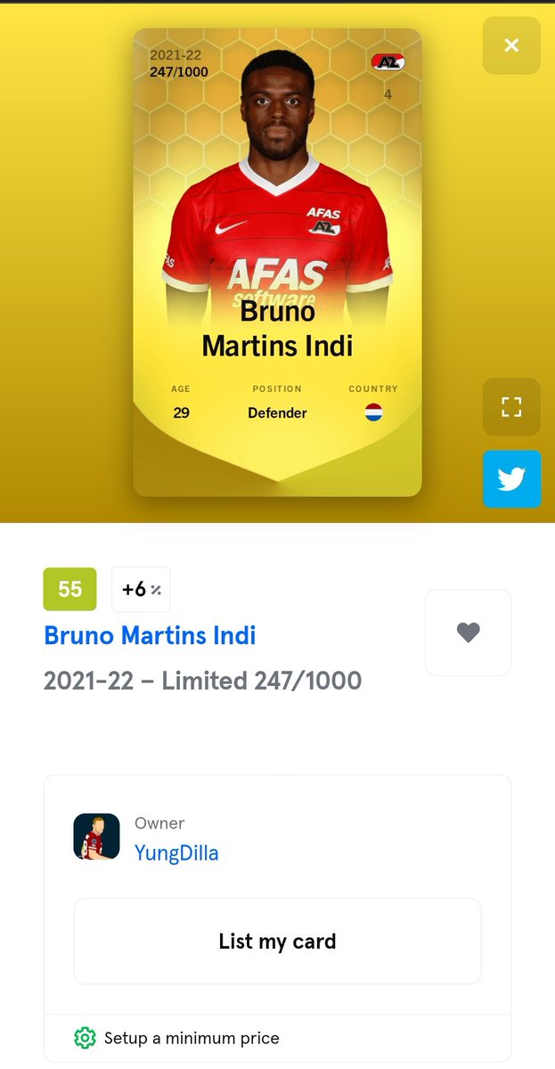YungDiIIa's tweet photo. 🎁 Sorare Giveaway 

I'm giving away a limited Bruno Martins Indi card! 
To enter the giveaway you must:
- RT &amp; Like this tweet
- Follow both @YungDiIIa and @SharpSorare 

I will pick the winner on Sunday at 20:00 CET.
Good luck everybody!
#Sorare #Giveaway https://t.co/x5OLzDJfCu