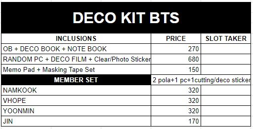 AnneJellyPH's tweet photo. #Anne_GO PH GO HELP RT WTS LFB BTS

BTS DECO KIT TINGI BATCH 5

reply mine + item (eg. mine + rpc set/note set)

🍒With FREEBIES 
🗓️DOP: March 15
🚚MOD: GGX, FLASH, J&amp;T, S/CO
💵MOP: GCASH 
🚢ETA: 3-4 weeks https://t.co/DqtBT8tnOX