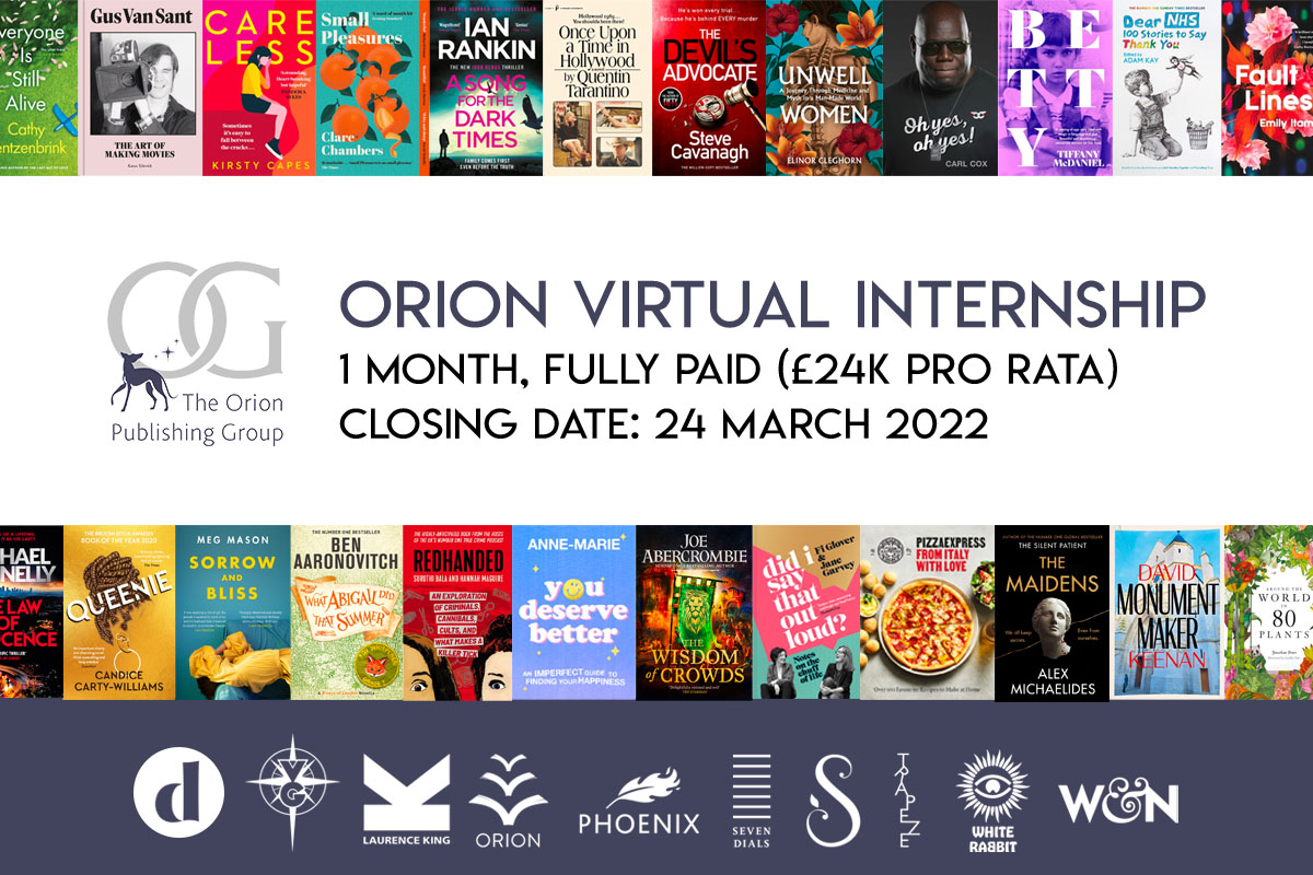 Applications are now open for a new <a href="/orionbooks/">Orion Publishing</a> remote internship aimed at people who have spent time away from work or who are looking into changing their career and want to give publishing a try!

Find out more and apply at the link below:
ow.ly/51m150Ia4ZZ