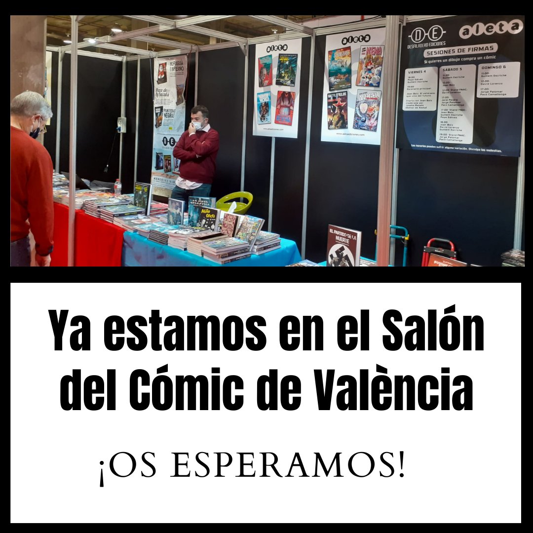 aletaediciones's tweet photo. ¡No os perdáis el amplio catálogo de Aleta y Desfiladero!
@SalonComicVlc #feria #novedades #aletaediciones #desfiladeroediciones https://t.co/rsLQgkuRiB