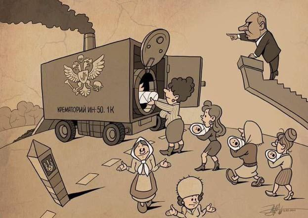 ukraine_world's tweet photo. Russia is using mobile crematoriums in Ukraine. "They are not going to show their families, their mothers, that their children have died," Volodymyr Zelensky said. #StopRussia #RussianWarCrimes https://t.co/O0FO84XFhd