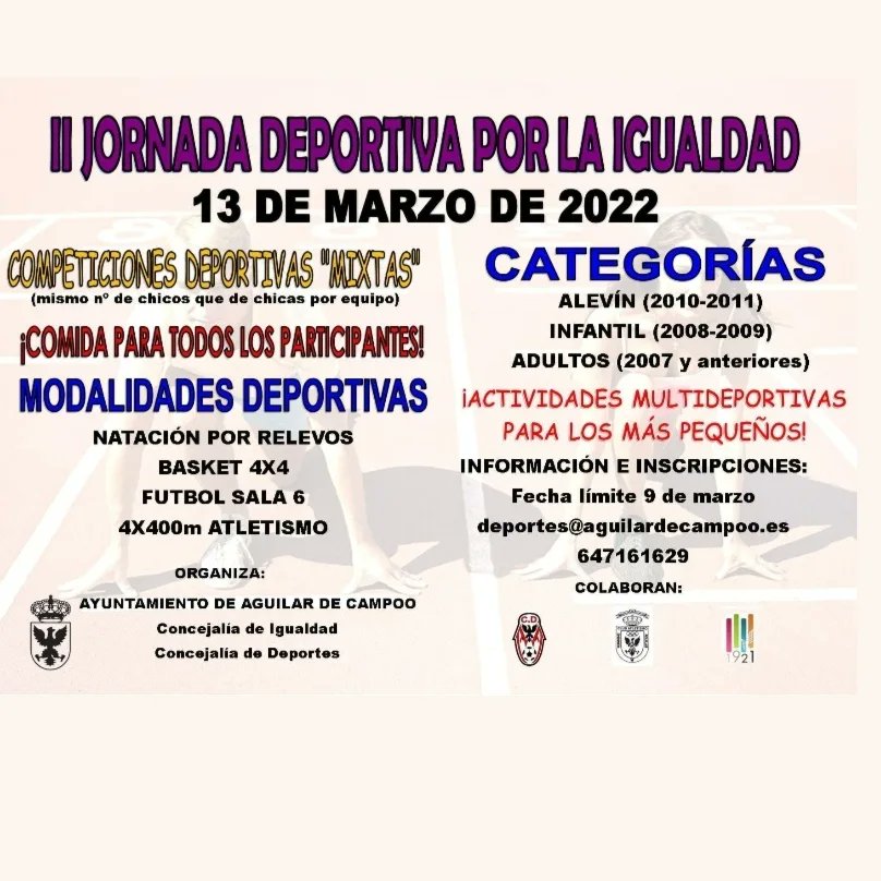 Ayuntamiento de Aguilar de Campoo (@ayto_aguilar) on Twitter photo ℹ️ #AguilardeCampoo programa talleres, concentraciones, jornadas deportivas 🏃♀️🤾♀️⛹️♀️ por la #igualdad y varias charlas con motivo del #DíaInternacionaldelaMujer 👱♀️.
🟣 Se instalará un #PuntoVioleta en la <a href="/biblioaguilar/">biblioaguilarcampoo</a>.
aguilardecampoo.com/aguilar-de-cam… ℹ️ #AguilardeCampoo programa talleres, concentraciones, jornadas deportivas 🏃♀️🤾♀️⛹️♀️ por la #igualdad y varias charlas con motivo del #DíaInternacionaldelaMujer 👱♀️.
🟣 Se instalará un #PuntoVioleta en la <a href="/biblioaguilar/">biblioaguilarcampoo</a>.
aguilardecampoo.com/aguilar-de-cam…