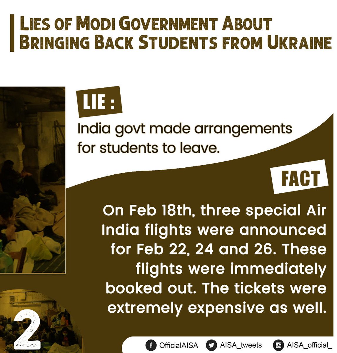 aisa_delhi's tweet photo. While students in #Ukraine suffer
Modi Govt finds itself busy lying to us through all of its PR and propaganda!
#BringBackIndianStudents
#EndWarOnUkraine https://t.co/bkeTKLZB1w