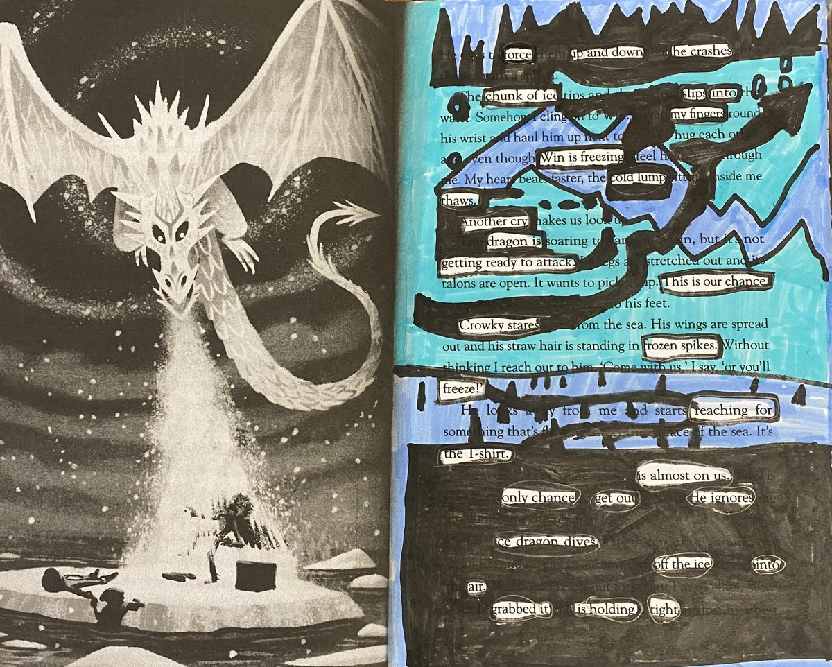 @JennyMcLachlan1 Blackout poetry inspired by Return To Roar, by one of your biggest fans! #WorldBookDay