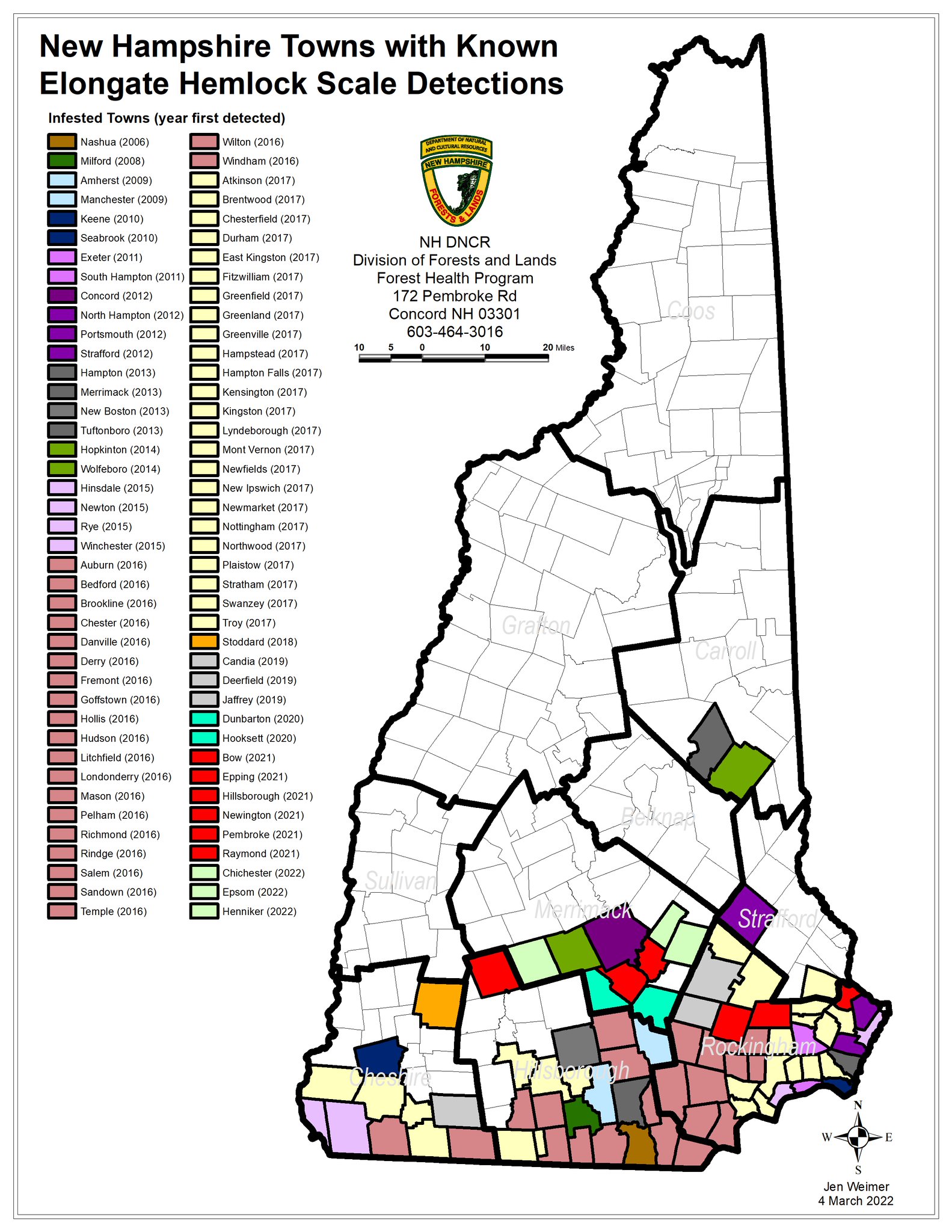 NH Forest Health on Twitter "Winter surveys for EHS are complete. New