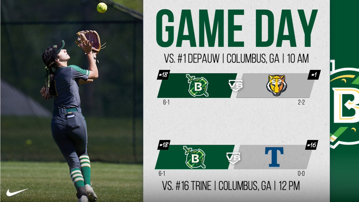 BelhavenBlazers's tweet photo. GAME DAY🥎

The Belhaven Softball team is in Georgia to open up the NFCA Leadoff Classic today as they face #1 DePauw and #16 Trine in a doubleheader

🆚 | #1 DePauw / #16 Trine
📍 | Columbus, Ga.
⏰ | 10 AM / 12 PM
📺 | https://t.co/YSjgE2Qqdh

#GoBlazers https://t.co/N9wUMtnw7g