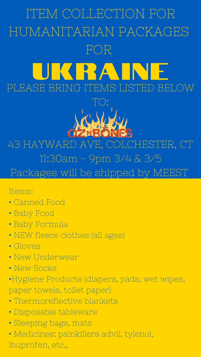 Our community is coming together to help as much as we can. If you are in or around Colchester, CT please consider donating 🇺🇦🤍