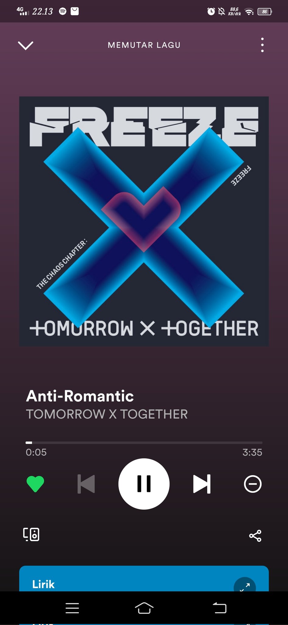 Lagu anti txt lirik romantic [Lirik +