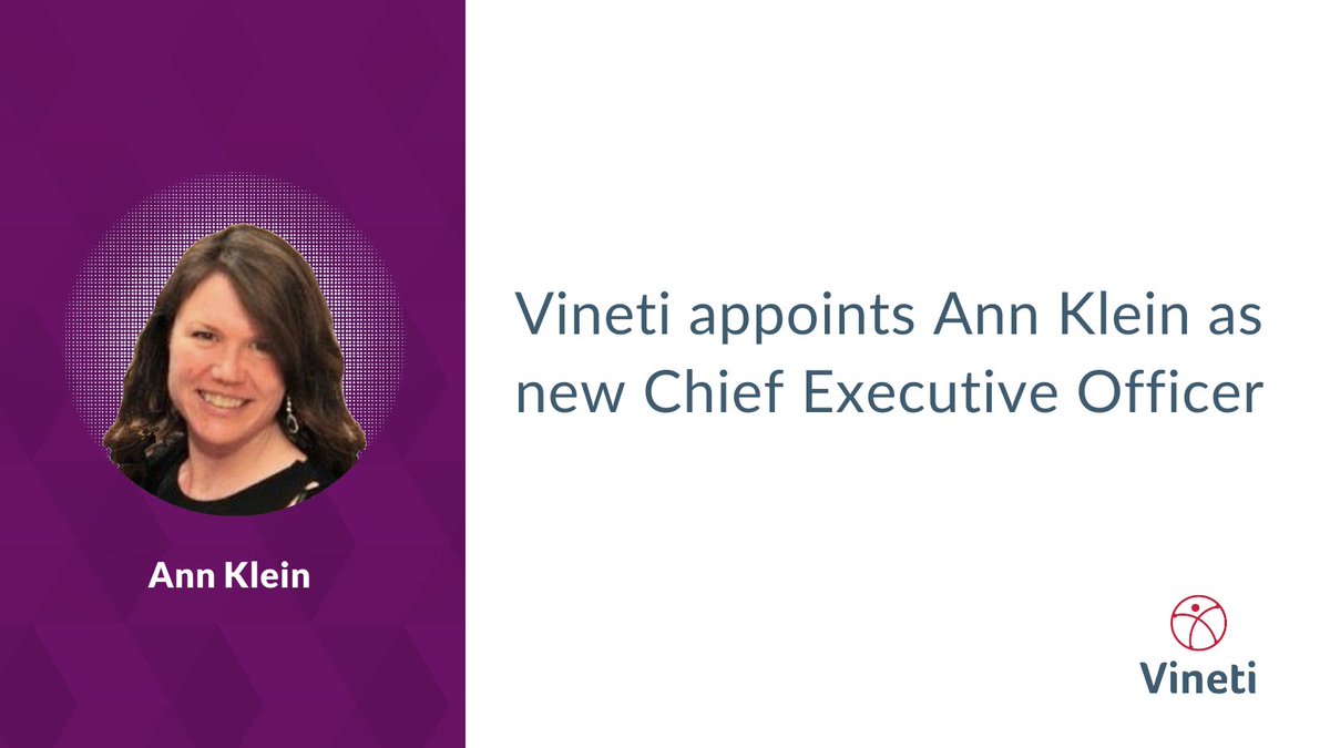 Vineti welcomes Ann Klein as our new CEO! Ann brings more than 25 years of healthcare technology leadership as Vineti scales its Personalized Therapy Management® (PTM) platform and transitions into its next phase of growth.