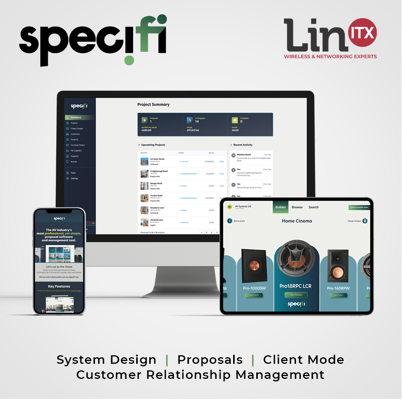 #LinITX is now partnered with #Specifi, a complete project management platform designed for the AV industry. From design and planning to purchasing and invoicing, everything's covered. Sign up for a demo today! #avinstaller #systemdesign #CRM #avinstall

specifi.io