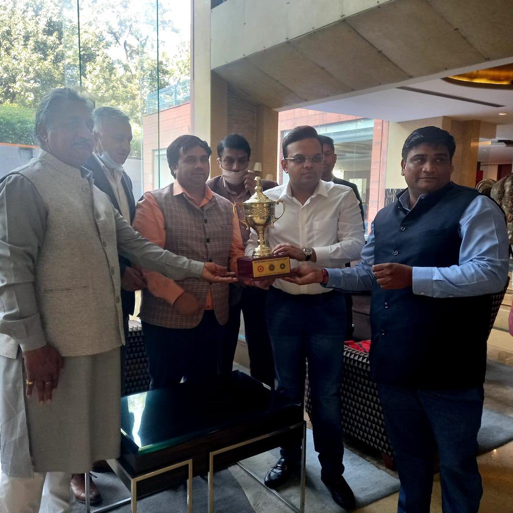 dcciofficial's tweet photo. Another great gesture of @JayShah ji for promotion and development of differently abled cricket by launching the trophy for Divyang Cricket Tournament which is to be held at Hyderabad. Never in history not @BCCI has the cricket's this form been given such a priority. https://t.co/wChP5zsW7Z