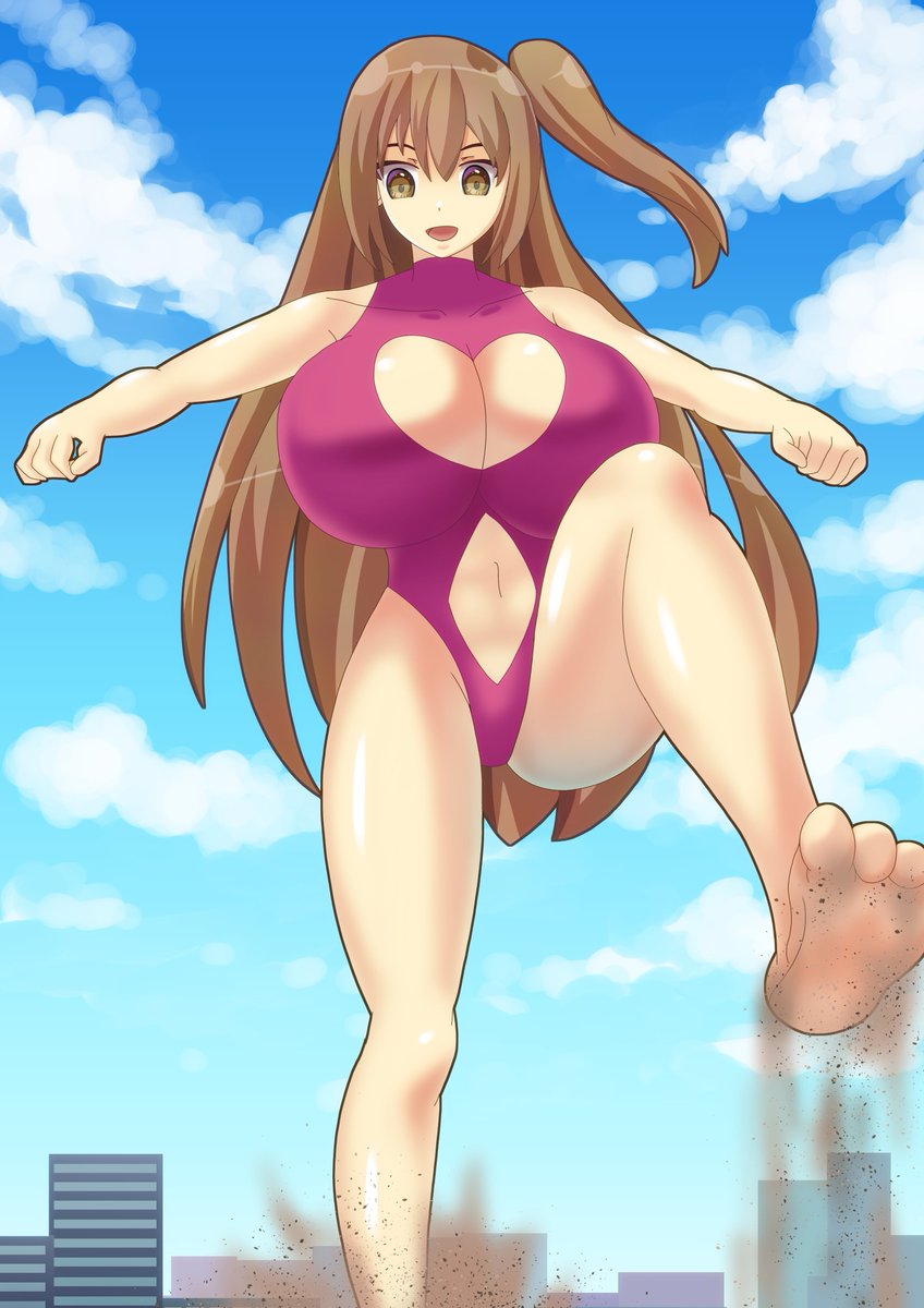 オリキャラの巨大娘描いてみました
足の踏み付けで都市を蹂躙している様子です
#巨大娘 #Giantess #サイズフェチ 