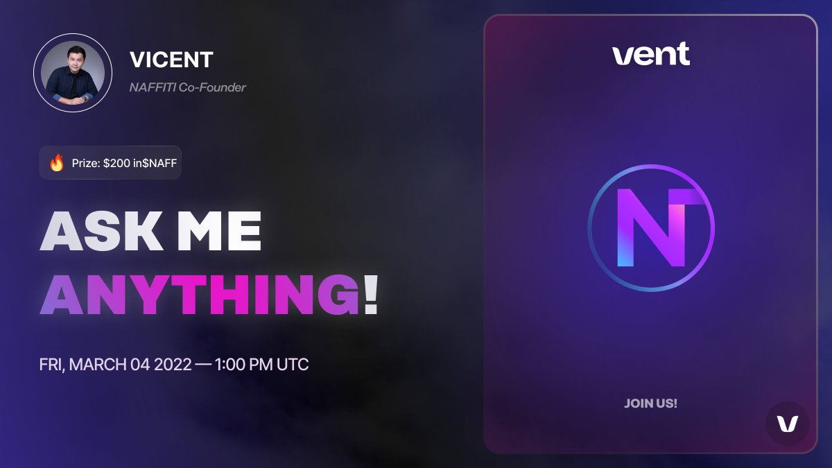 VentFinance's tweet photo. #Ventorians! 

We are moving the #AMA with @NFTDAOfficial to our Telegram! 

Starting in a few minutes, join us there 👇
https://t.co/wz2UFc87ZY https://t.co/eUU5t9cdkR