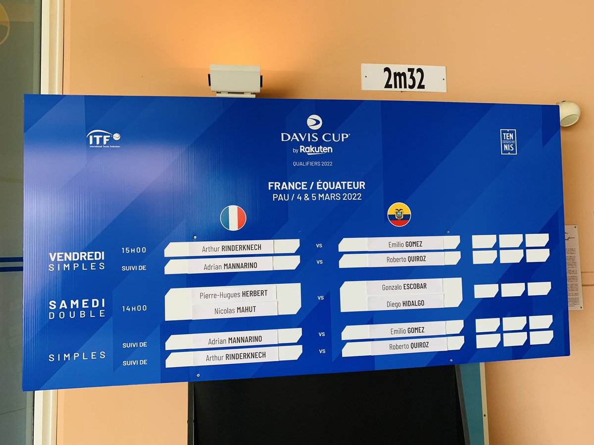 clementcarpet's tweet photo. 🎾Un peu de @DavisCup pour commencer ce week-end sportif avec le barrage entre la France et l’Equateur à Pau ! #FRAEQU https://t.co/BTiaIsc35k