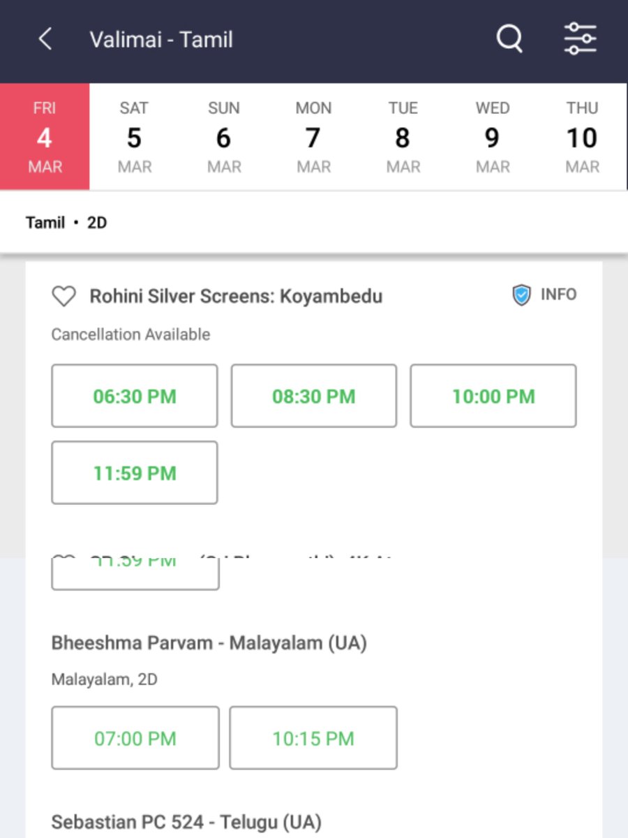 Asn4d's tweet photo. Valimai Replaced Bheeshma Parvam? What 
number of shows today &amp;  weekend is bigger for Valimai than BheeshmaParvam In Rohini Silver Screen . https://t.co/eUO4A4tn7j