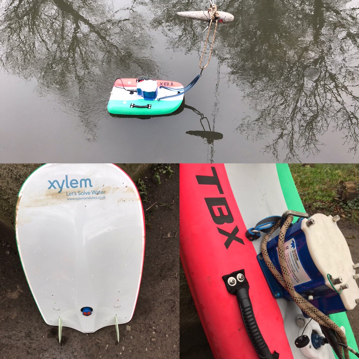 summerwading's tweet photo. @RobDaviesEA SonTek torrent board mini with a StreamPro, bolt holes line up and the sensor fits with a bit of padding to hold in place. No more Eskimo rolls. https://t.co/2CdwazEcfM