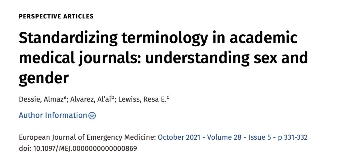 Resa E Lewiss MD (@resaelewissmd) on Twitter photo Sharing another resource to assist with those cited: bit.ly/35OqoIE
Standardizing terminology in academic medical journals. <a href="/EJ_EmergencyMed/">EJ_Emergency_Med</a>, <a href="/bmj_latest/">The BMJ</a>, <a href="/TheLancet/">The Lancet</a> are trying and modeling. Thank you for the assist <a href="/mcgregormd/">Alyson J. McGregor</a> @FreundYonathan <a href="/thedoctormaz/">Almaz Dessie, MD</a> <a href="/alvarezzzy/">aL'Ai alvarez, MD</a> Sharing another resource to assist with those cited: bit.ly/35OqoIE
Standardizing terminology in academic medical journals. <a href="/EJ_EmergencyMed/">EJ_Emergency_Med</a>, <a href="/bmj_latest/">The BMJ</a>, <a href="/TheLancet/">The Lancet</a> are trying and modeling. Thank you for the assist <a href="/mcgregormd/">Alyson J. McGregor</a> @FreundYonathan <a href="/thedoctormaz/">Almaz Dessie, MD</a> <a href="/alvarezzzy/">aL'Ai alvarez, MD</a>