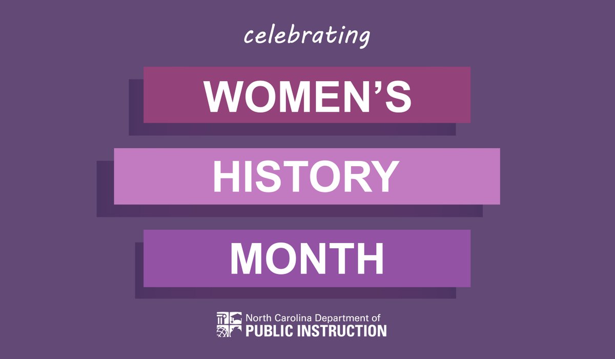 ncpublicschools's tweet photo. March is Women's History Month, a time to celebrate the contributions of women. This year's theme, “Providing Healing, Promoting Hope,” honors the work of caregivers &amp; frontline workers &amp; recognizes the hope &amp; healing that women of all cultures have provided throughout history. https://t.co/dzLtPoMWZi