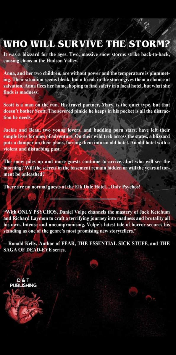 DJVolpeHorror's tweet photo. One week! One week and this book will be unleashed upon the masses. Despicable characters, graphic sex and a respectable body count? Yup, they're all in this book. Preorder the ebook for only $1.99 and Preorder signed paperback bundles by PM.

Who will survive the storm? https://t.co/uAXkjXEK5g