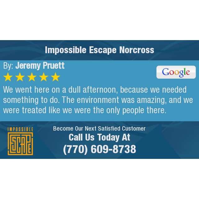 EscapeNorcross's tweet photo. 5 Star: Jeremy P. "We went here on a dull afternoon, because we needed something to do. The environment was..." https://t.co/cVfTMxxJYq https://t.co/75n9yHWoV4