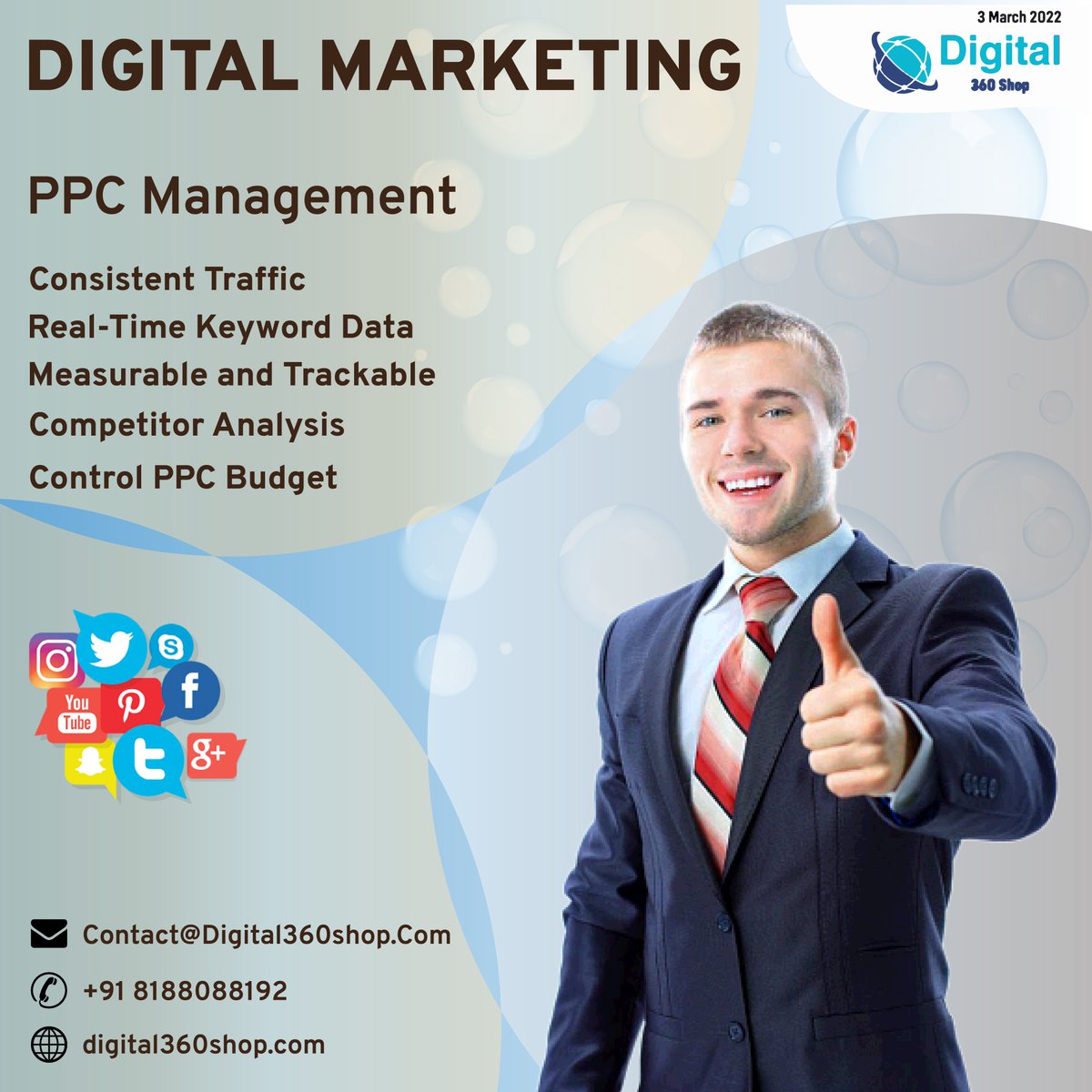 digital360shop's tweet photo. Digital Marketing Pay Per Click (PPC)- small pay to the website gets you an increased number of clicks.
Visit Us - https://t.co/3ksfOnRfnb
Contact Number- 8188088192
#digitalmarketing #marketing #socialmediamarketing #socialmedia #business #seo #branding https://t.co/6OJ7w4TjRi
