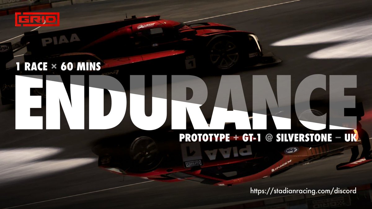 StadianRacing's tweet photo. Join us tomorrow at 20 CET in #GRID on #Stadia. We are driving 60 minutes around Silverstone. #endurance #racing

Max 40 players. Sign up here: https://t.co/824HP4mKyR https://t.co/x45gAZSd2A