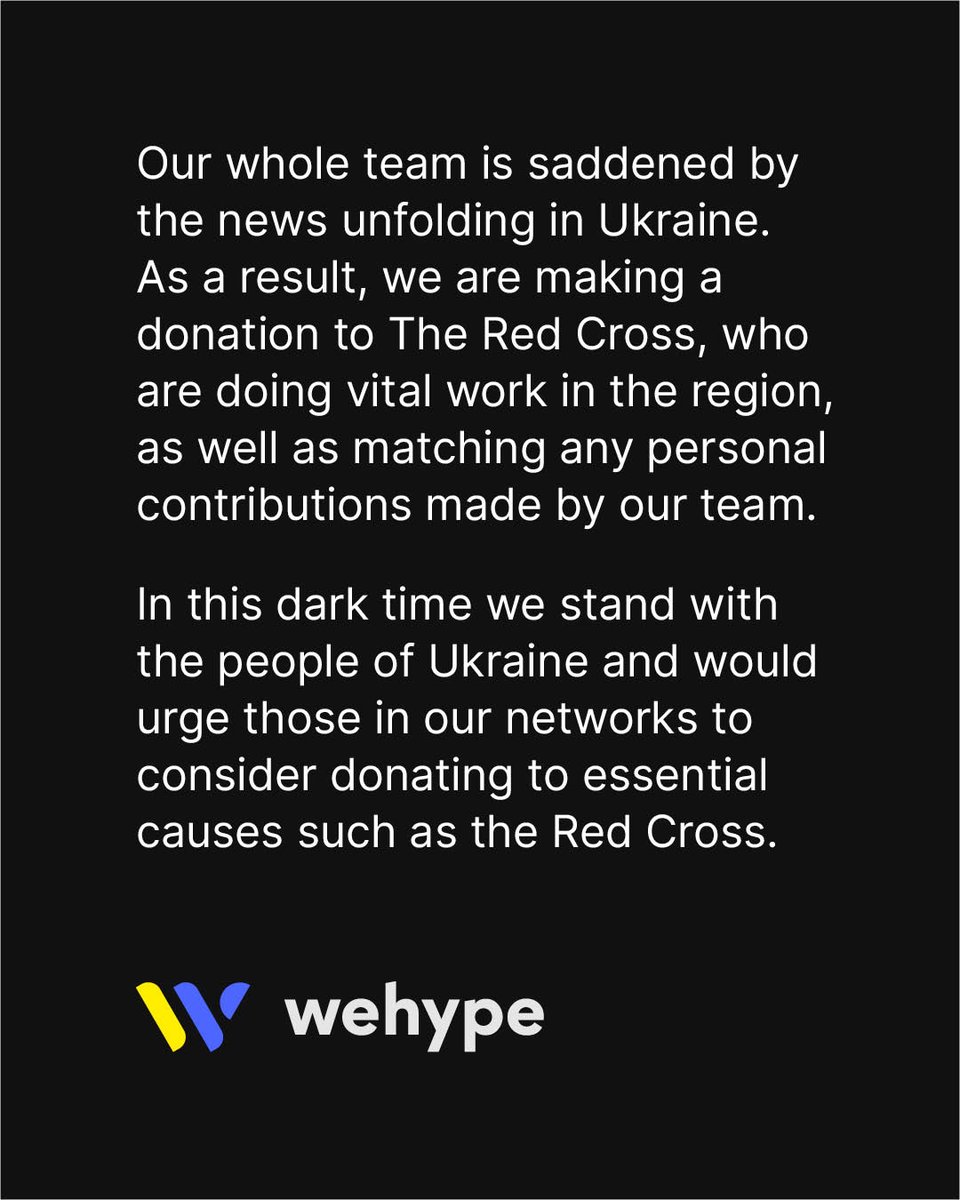 Together we can make a difference for the people of Ukraine. We are supporting the important work done by The Red Cross. If you want to help too, you can do it here:

Swedish: bit.ly/3sCMwyJ
International: bit.ly/3MgpXYq