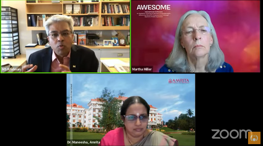 ammachilabs's tweet image. Paper Presentations were facilitated and discussed by our esteemed panel of members-
Martha Miller, UCLA
MS Krishnan, University of Michigan
Dr. Maneesha, Amrita University
#AWESOMEconference @si_mumbai @Sys_innovation @Esri @icssr @AMRITAedu