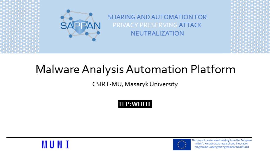 csirtmu's tweet photo. 👉@csirtmu participated in the 2022 TF-CSIRT Meeting &amp; FIRST Regional Symposium Europe, presenting the #Malware Analysis Automation Platform platform developed in the @SAPPAN_H2020 project. The platform will be released as open-source in April. Stay tuned! #CyberSecurity https://t.co/reAhZJl25t