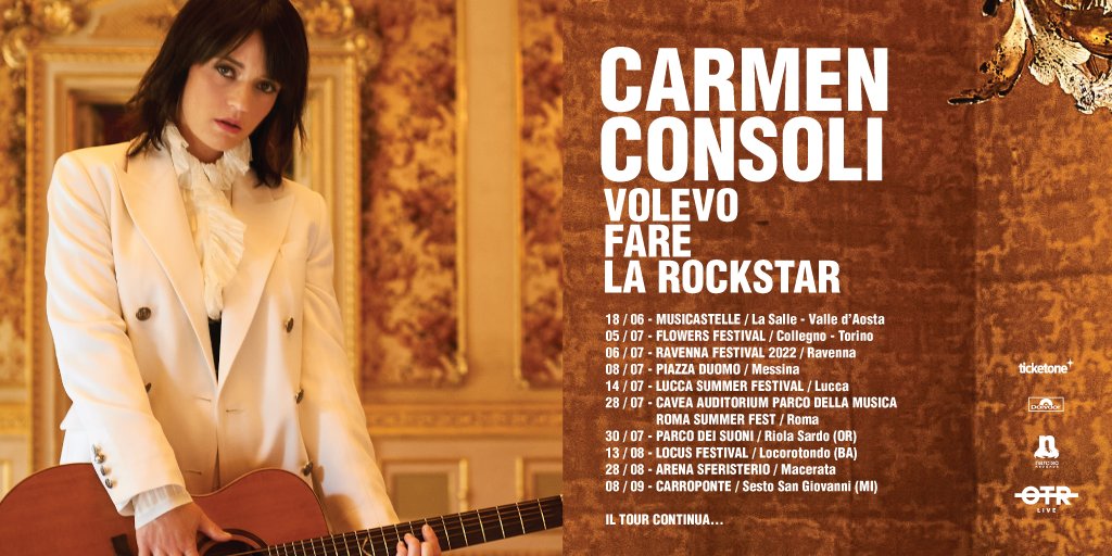 OTRlive's tweet photo. L’abbiamo vista in teatro, affascinare il pubblico con uno spettacolo potente e suggestivo. 

@CarmenConsoli torna in tour con una serie di attesissimi appuntamenti, e riporterà sui palchi quella divisione in tre atti che ha caratterizzato il tour teatrale. https://t.co/TsttmBmFxb
