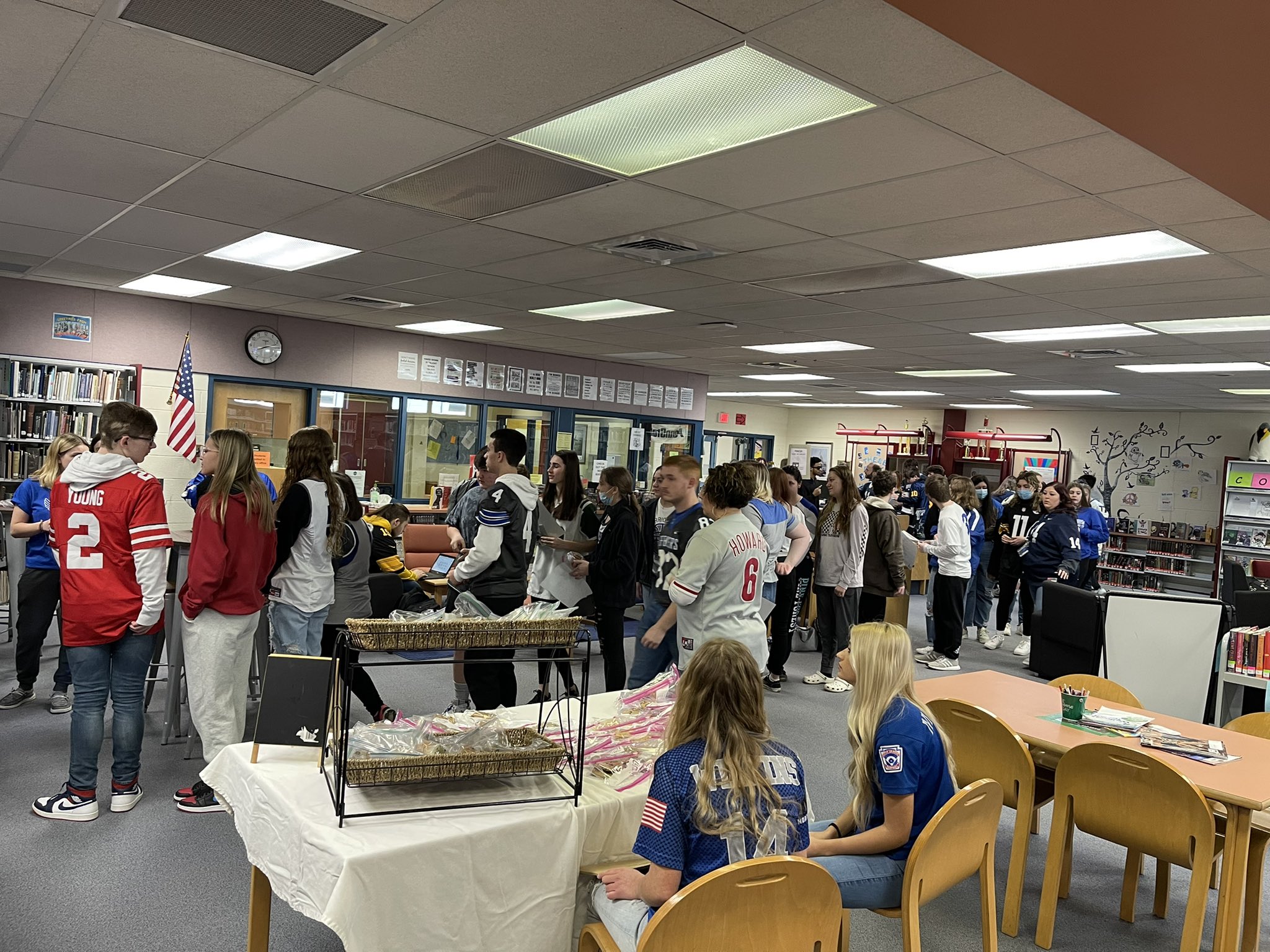 WR Athletics on Twitter "Line in the library for the Defender cafe is