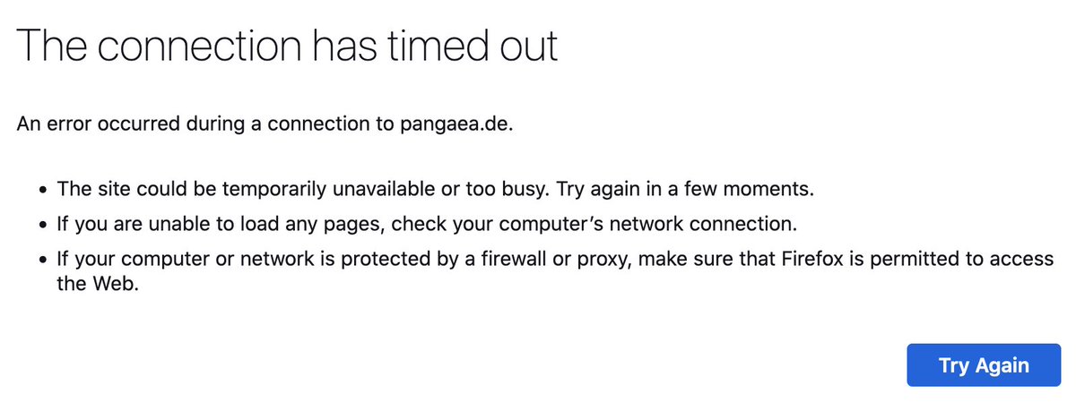 Hi @PANGAEAdataPubl, is everything all right? I keep a connection time out message…