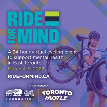 I'm cycling 🚴‍♀️ with <a href="/MGHToronto/">Michael Garron Hospital</a> Mind Riders team in the #RideForMind event on March 4-5. We're raising funds for mental health facilities &amp; programs at MGH. Please consider donating at bit.ly/MGHMindRiders22 #HeartoftheEast #MentalHealthMatters