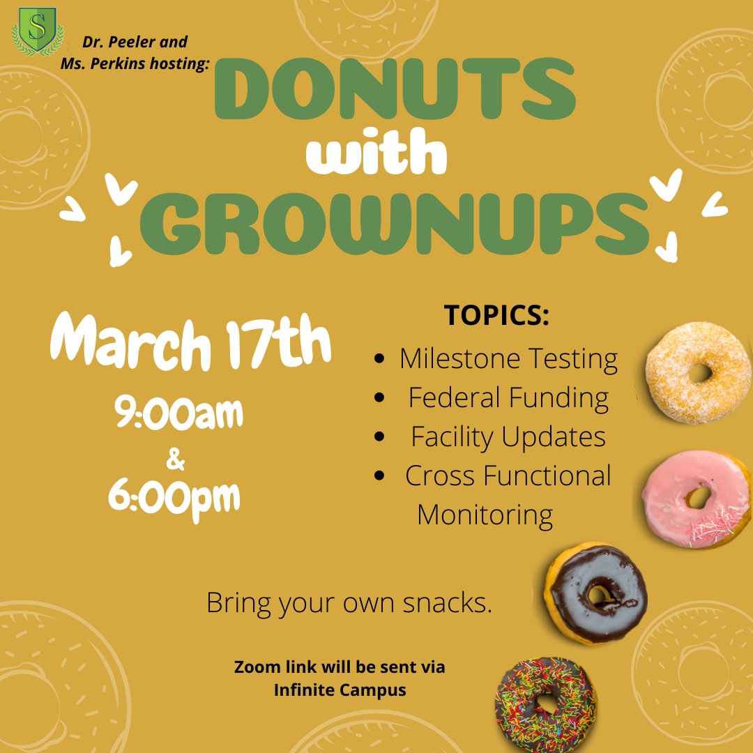 IAS_principal's tweet photo. Happy Friday IAS! Our next Donuts with Grownups Meeting will be on March 17, 2022. -----------------------
¡Feliz viernes IAS! Nuestra próxima reunión de Donuts with Grownups será el 17 de marzo de 2022. https://t.co/hatxe4EylW
