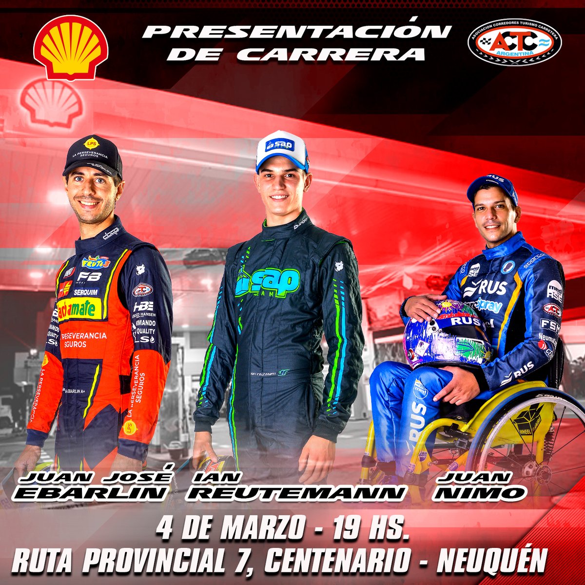 🥳 Los esperamos en la Shell de la Ruta 7, en Centenario, para vivir juntos la previa del #TCenNeuquén 🏁

⛽Estaremos junto a <a href="/JuanJoseEbarlin/">Juan José Ebarlin</a>, <a href="/IanReutemann/">Ian</a> y <a href="/JuanNimo/">Juan María Nimo</a> desde las 19hs🙌