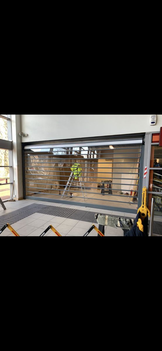 dp_Doors's tweet photo. Recent installation of a #PolyCarbonate #RollerShutter supplied and fitted on a very busy train station! Images before client finished with their sign.
Please give our dedicated sales team a call on 0114 2889464 for all your #IndustrialDoor needs.
#RollerShutter #EntranceDoor https://t.co/pCmfBgNSog