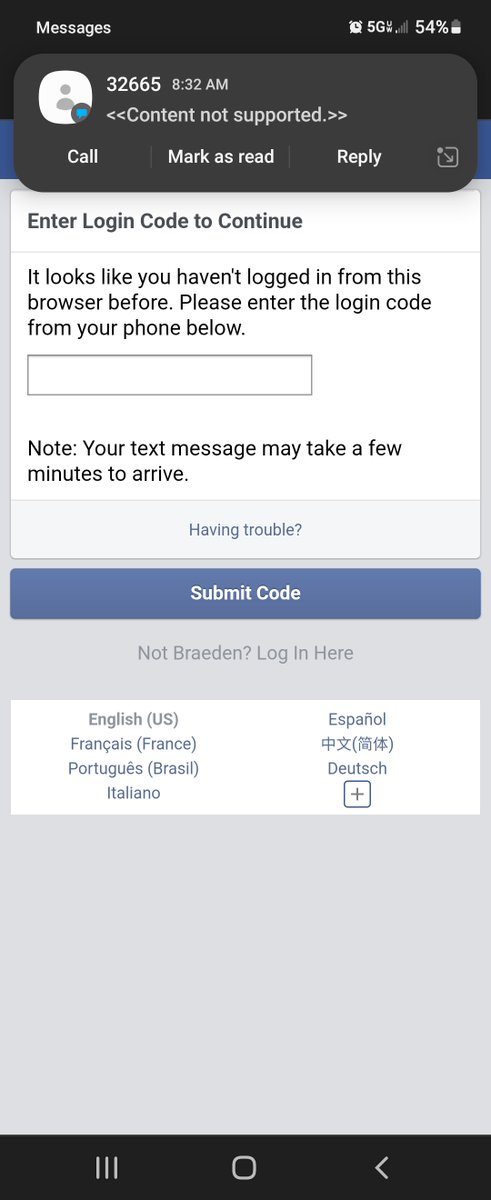 TrendyGamerGuy's tweet photo. @Meta maybe you can tell me how to get back into my Facebook account. this is new and ive got sms verification. https://t.co/eO7FmFCey5
