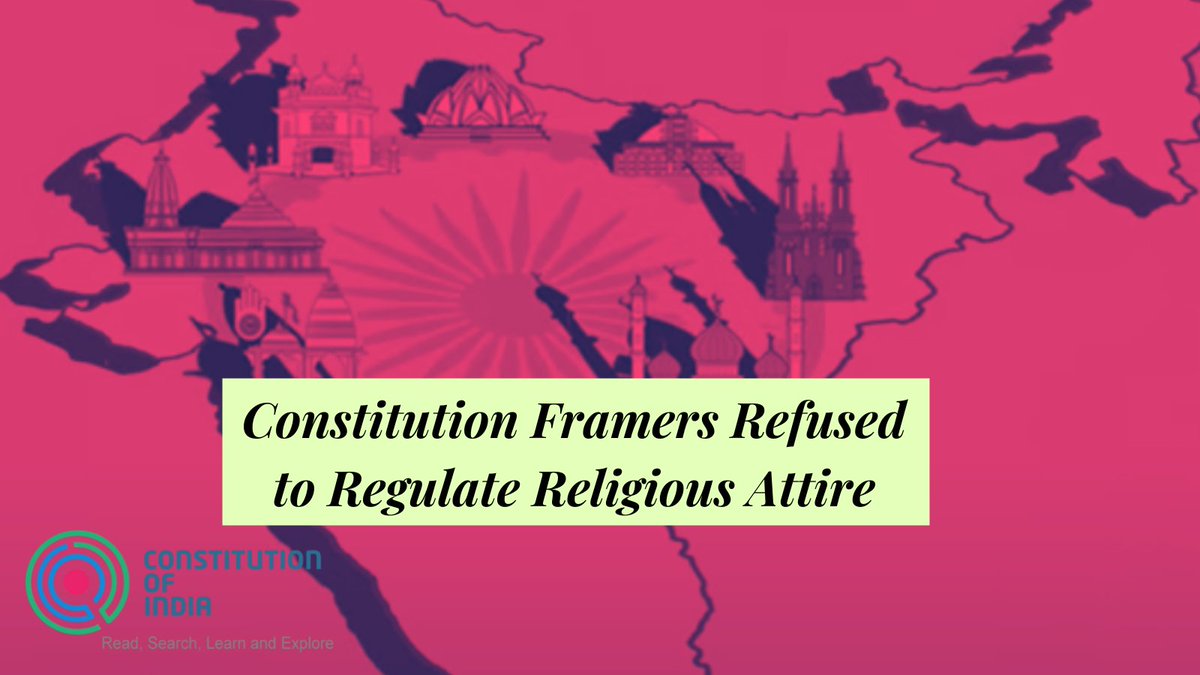 ConstitutionCAD's tweet photo. Our constitution framers refused to regulate religious attire. Read more:
https://t.co/MwsslrFL3w
#Constitution #constitutionofindia #constitutiondefender https://t.co/nSj1uNKZmV