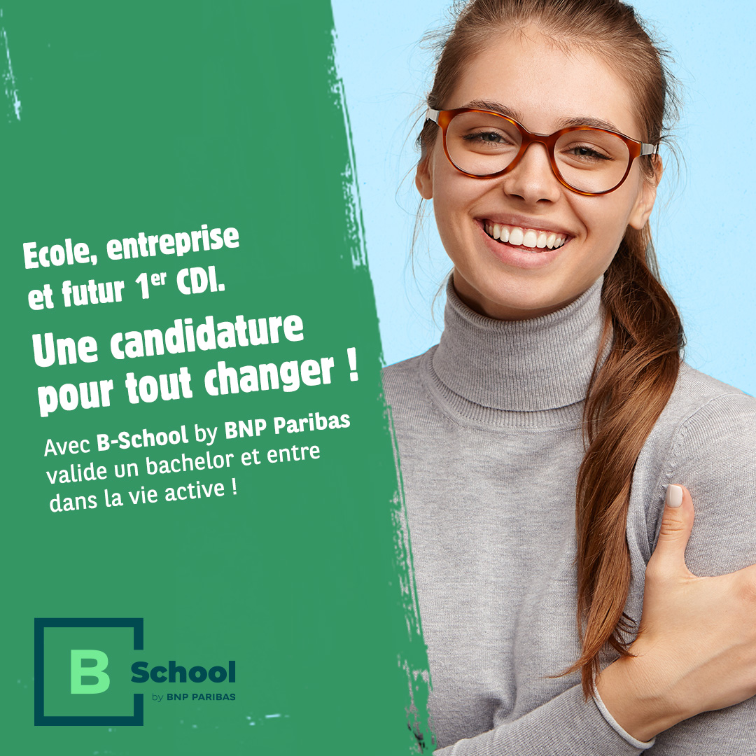 Nous lançons aujourd'hui "B-School by BNP Paribas", notre centre de Formation d’Apprentis (CFA) et recrutons 100 alternants pour notre première promotion.
Vous souhaitez en faire partie ? 
Plus d'infos 👉 spkl.io/60144uoTr