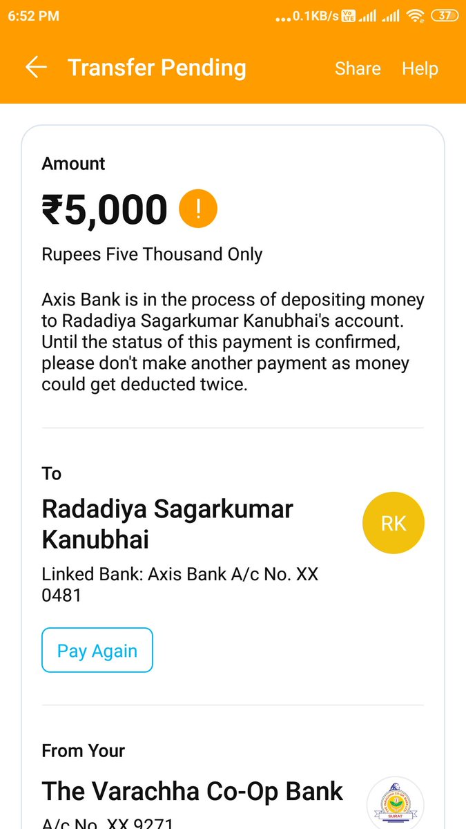 iamradadiya's tweet photo. money transferred to pay my EMI has not been paid yet. I really need it. Please help me. I have EMI tomorrow.

Please help me 

Paytm doesn't help me quickly and this has happened to me many times https://t.co/NwGyiQUWHG