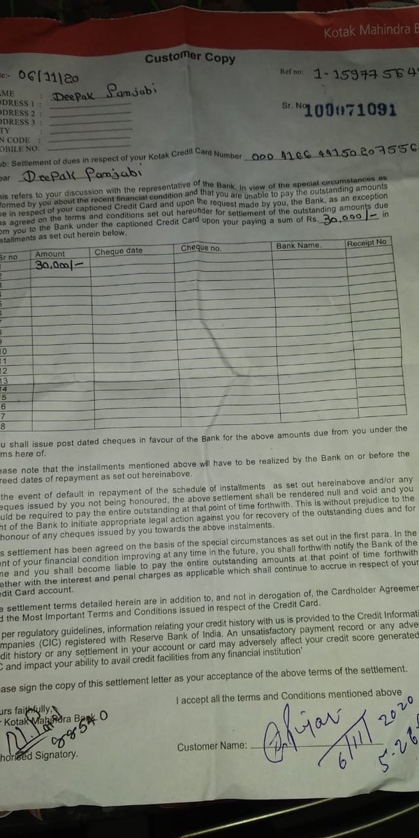 deep201184's tweet photo. they are just harassing I have settlement letter with settlement receipts for the same please check you baggers kotak bank https://t.co/ZGwlWxsXfU