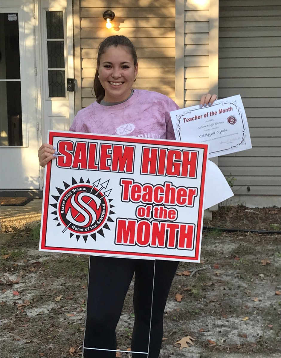 Congratulations to Kristyna Oyola on the <a href="/SalemHSVB/">Salem High School VB</a> recognition for February Teacher of the Month! She is a “very compassionate &amp; inspiring teacher.” Her 9th grade Health &amp; PE students love her!❤🖤<a href="/LeeaneTurnbull/">Leeane</a> <a href="/vbschools/">VBSchools</a> @MissOyolaPE