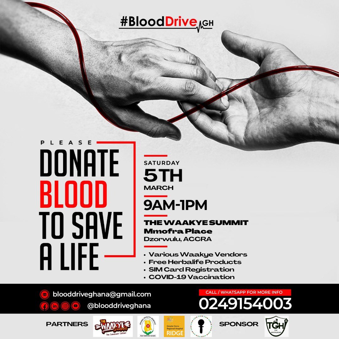 CalebKudah's tweet photo. Joint #Blooddrivegh tomorrow let’s donate blood! https://t.co/sRCxZJjEOX