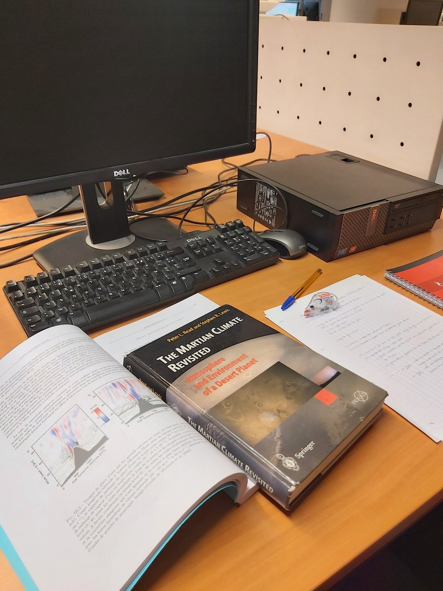 Première semaine de stage en laboratoire au LMD @IPSL_outreach à @Sorbonne_Univ_ 
Sujet : analyse des résultats de simulations numériques atmosphériques en lien avec les futures missions spatiales vers Mars. 🪐🌪
Étude essentiellement bibliographique cette semaine. 🕵