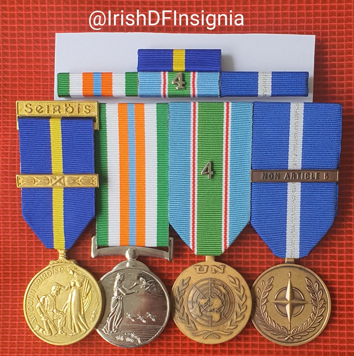 irish_DFbadges's tweet photo. Over the lockdown I decided to learn a new skill - Medal Mounting. Having had a really good grasp of both old and new regulations prior to setting out on this venture, and also having my own style has been key to doing it "right first time". 

So, how do they look so far? https://t.co/i6bZt1ZSG1